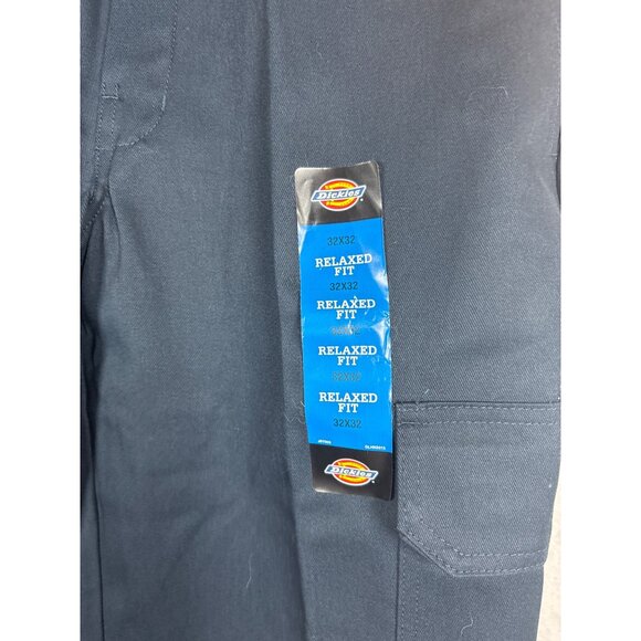 Dickies Mens Cargo Work Pants 32x32 Relaxed Fit Navy Blue Polyester/Cotton - Picture 2 of 12